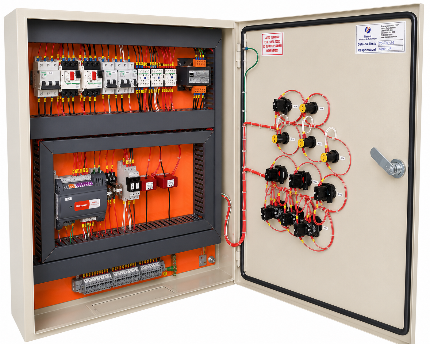 Painel Elétrico de Automação Industrial Honeywell 80x80cm