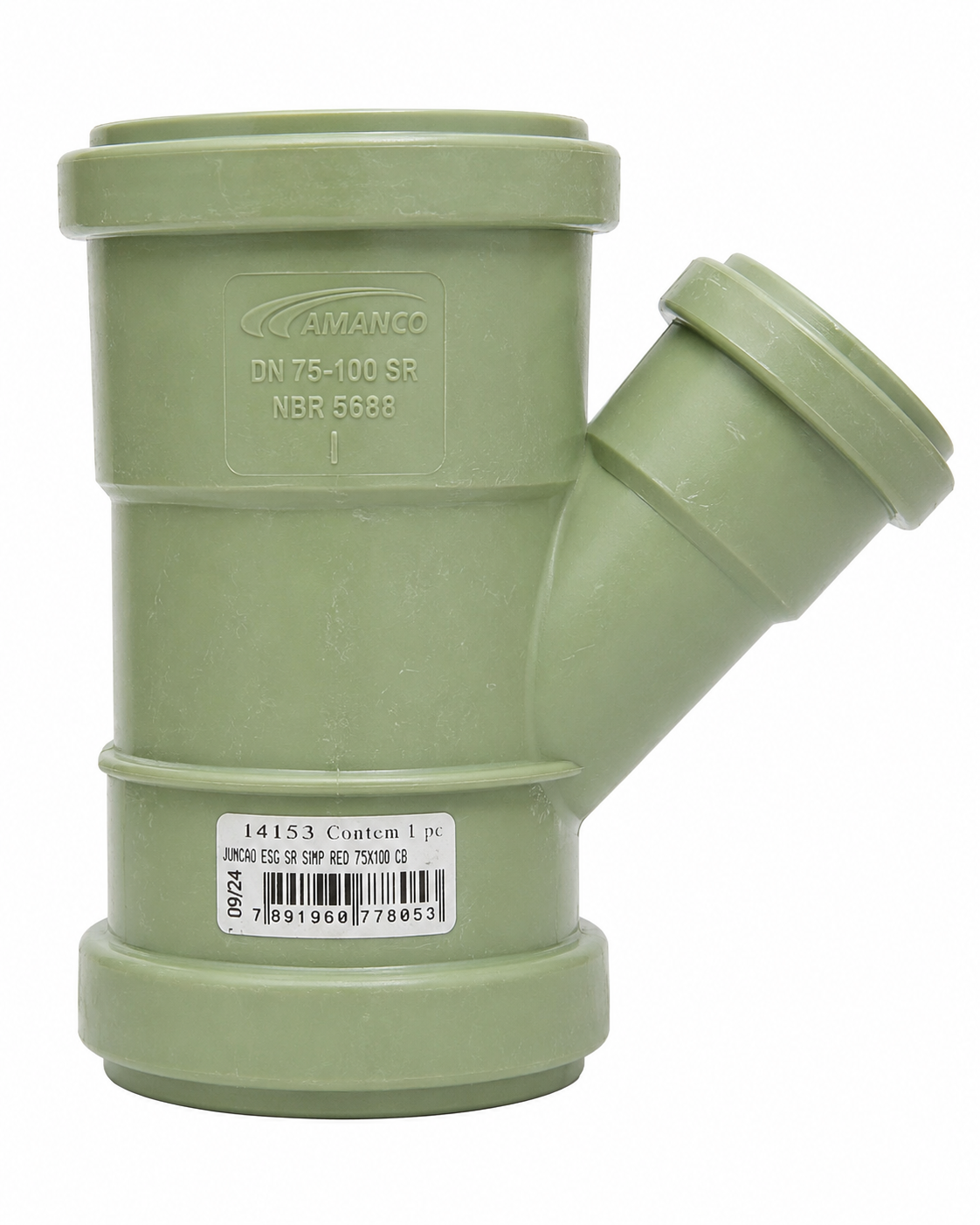 Junção de Esgoto Redução Simples Amanco DN 75 x 50 mm SR – PVC