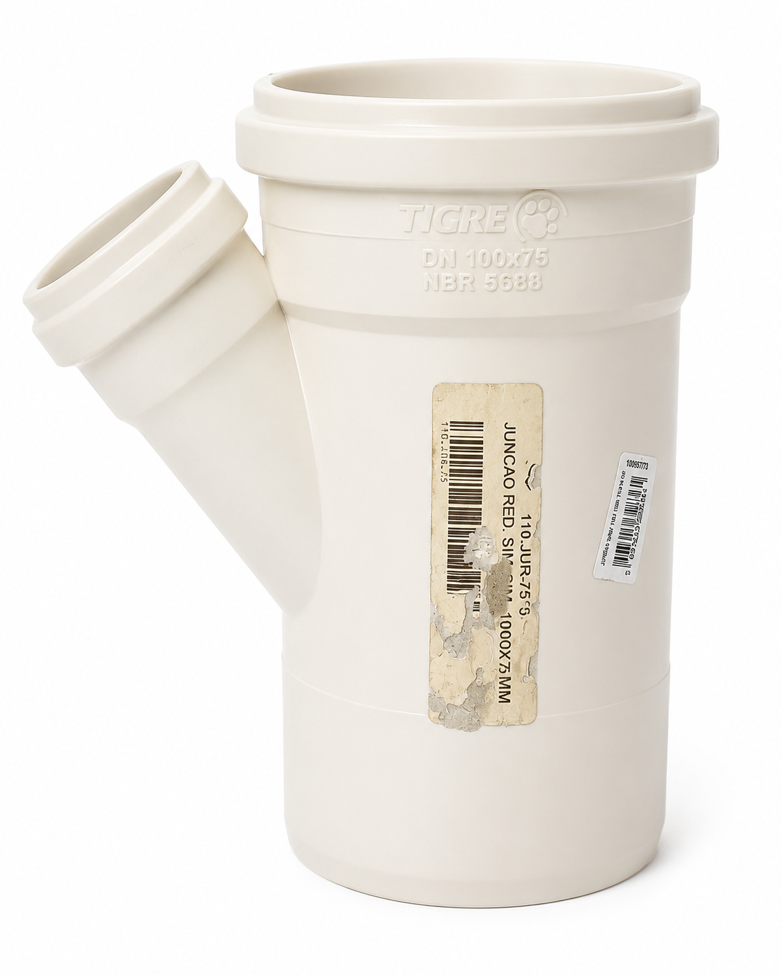 Junção de Redução para Esgoto PVC Tigre DN 100 x 75 mm – Série Normal