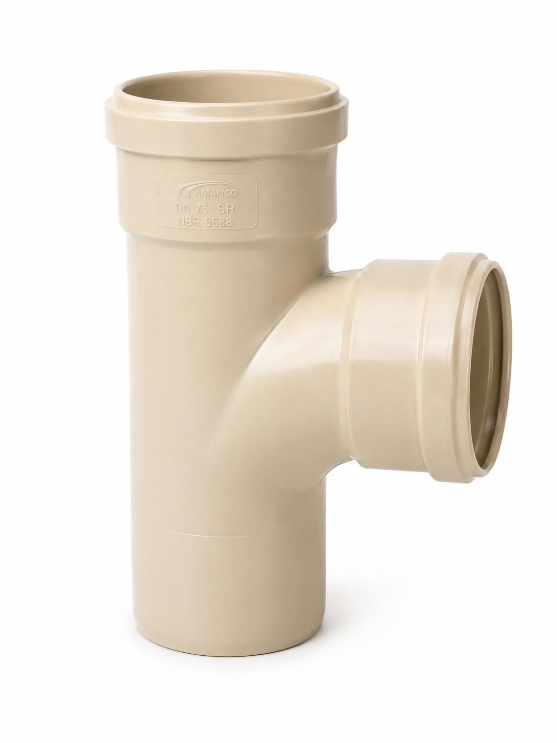 Tê de Esgoto Amanco DN 75 x 75 mm 45° Série Normal PVC